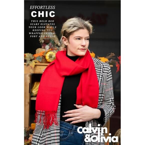 Ultra-Soft Cashmere Feel Winter Scarf - Warm & Long, Perfect Holiday Gift - Picture 5 of 8